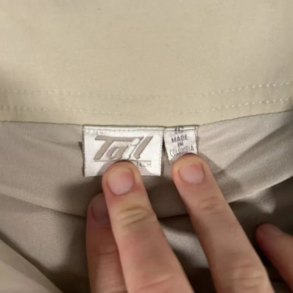 Tail Skirt Women's 16 Solid Beige Lined Shorts Zip Pockets Button Zip - Picture 5 of 10